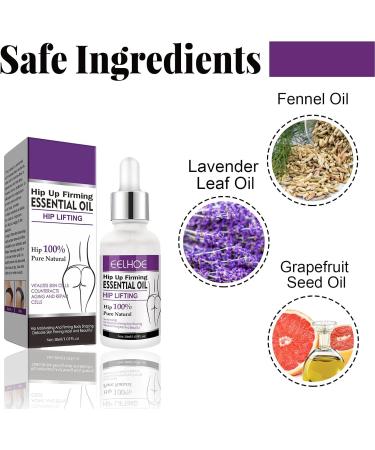 Natural Hip Lifting Massage Oil - 30ml Nourishing Butt Enlargement Enhancer for Bigger Results - Buy Online on GoSupps.com