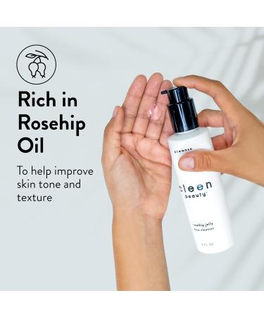 Cleen Beauty Rosehip Jelly Face Cleanser - Gentle Paraben-Free Wash with Rosehip Oil & Rose Water for Women (6 fl. oz - Buy Online on GoSupps.com
