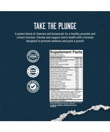 Men's Prostate Support Supplement with Pygeum, Saw Palmetto, Vitamins, Zinc - Promotes Easy Urinary Flow, Men's Health - Buy Online on GoSupps.com