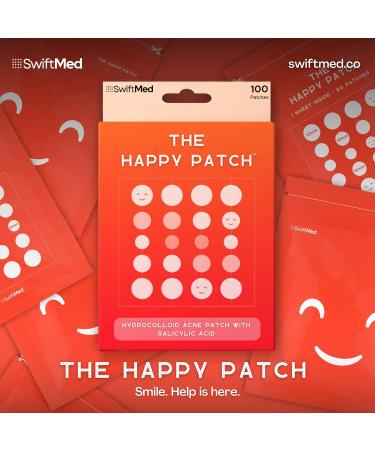 Happy Patch - Invisible Hydrocolloid Pimple Patches with Salicylic Acid | 100-Dots Acne Treatment for Cystic Acne & Clear Skin Care - Buy Online on GoSupps.com