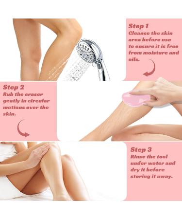 Crystal Hair Eraser - Gentle Reusable Hair Removal Tool for Men & Women | Non-Irritating Exfoliating Body Grooming - Pink - Buy Online on GoSupps.com