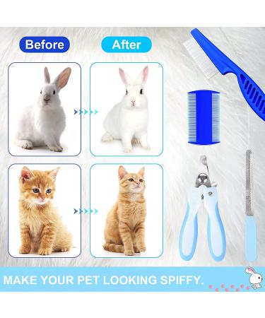 Hzran 6 Pieces Rabbit Grooming Kit - Pet Hair Remover, Brush, Nail Clippers, Trimmers, Comb Set for Rabbit, Hamster, Guinea Pig - Bath and Shampoo Brush Included - Buy Online on GoSupps.com