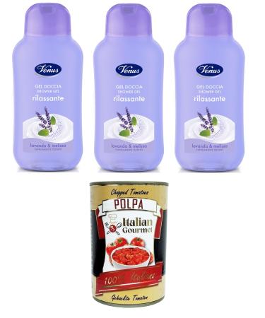 Italian Gourmet E.R. Venus Relaxing Shower Gel Lavender and Lemon Balm 3 x 250 ml + Italian Gourmet Pulp 400 g