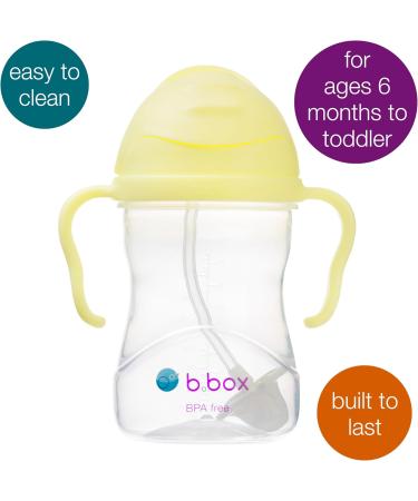 B.Box Drinking Cup for Every Angle | Flip-Top Heavy Straw Leak-Proof BPA-Free | Dishwasher Safe | For Ages 6 Months+ | 240 ml (8 oz) - Yellow - Buy Online on GoSupps.com