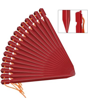 16PCS Red Aluminium Tent Stakes - Heavy Duty, Lightweight, Durable & Safe Metal Camping Pegs - Buy Online on GoSupps.com