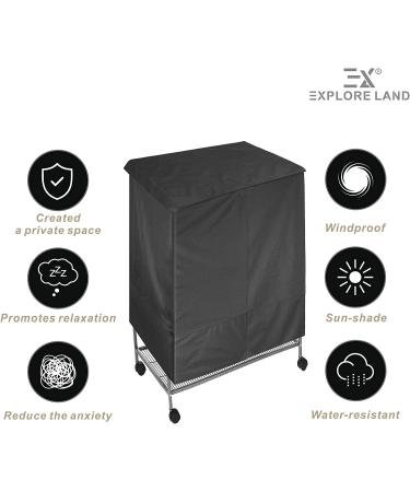 Explore Land Pet Cage Cover - Small Animal Privacy & Comfort | Removable Top Panel | Good Night Cover for Bird, Critter, Cat Cage | Fits Cage Girth 60-74 | Black - Buy Online on GoSupps.com