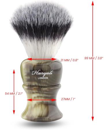Haryali London Synthetic Shaving Brush | Elegant Design Buffalo Horn Imitation Handle - Premium Razor Brush for Men - Buy Online on GoSupps.com