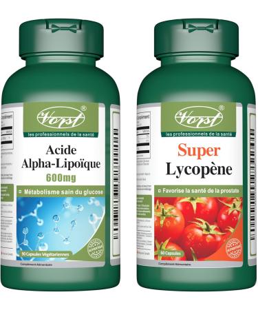 VORST Alpha Lipoic Acid 600mg 90 Vegan Capsules & Premium Lycopene 60 Capsules (Combo Bundle 2 Bottles) - Buy Online on GoSupps.com