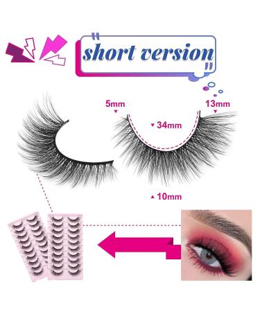 Fluffy 3D Mink Cat Eye False Eyelashes - 10 Pairs (13mm) for Women and Girls - Buy Online on GoSupps.com