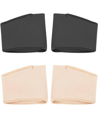 Fabric Metatarsal Pads + Gel Cushions for Pain Relief - 3 Pairs (L: 1 Black, 2 Beige) - Buy Online on GoSupps.com