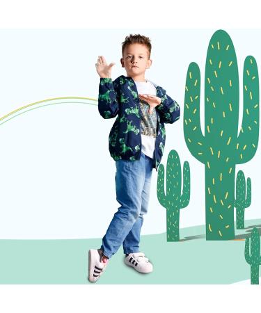JinBei Toddler Kids Waterproof Dinosaur Jacket | Boys Windbreaker Coat | Hooded Zip Raincoat for Baby | Lightweight Sunscreen Outwear | 1-7 Years - Buy Online on GoSupps.com