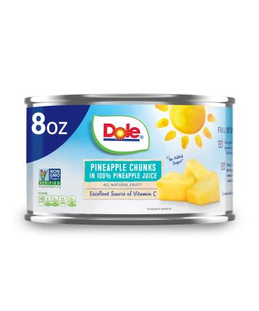 Dole Canned Pineapple Chunks in 100% Fruit Juice, 8 Oz