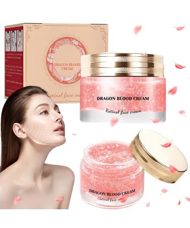 2Pcs Dragons Blood Easy Cream Retinol Dragon Blood Face Cream Firming Anti Wrinkle Cream for Women Skincare Moisturizer Nourishing Rejuvenating Cream for All Skin Types