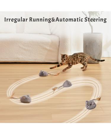 Pawthquake Interactive Cat Mouse Toy - Robotic Mice with Feather Wand & Electric Ball for Indoor Cats/Kittens | USB Rechargeable & Random Movement - Hunting Simulation - Buy Online on GoSupps.com