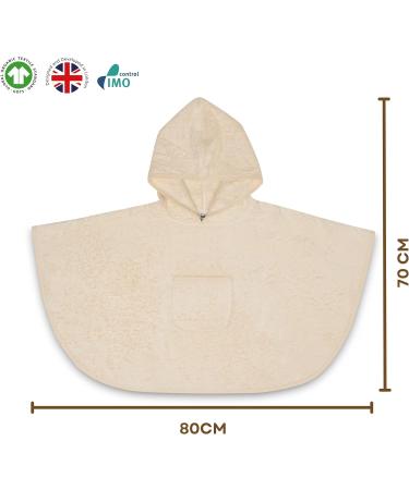 Organic Cotton Baby Poncho - Hypoallergenic Hooded Cover-Up for Beach & Bath - Eco-Friendly GOTS Certified (0-2 Years) - Buy Online on GoSupps.com