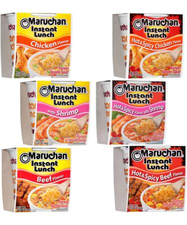 Ja Cor Instant Lunch Ramen Noodles Variety Pack- 6 Flavors: Chicken Beef Shrimp Hot and Spicy Chicken Beef Shrimp Cup Noodle Soup Bundle with 1-Set of Reusable Chopsticks(3 Each Flavor 18 Packs) - Buy Online on GoSupps.com