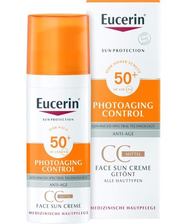 Eucerin Photoaging Control Face Sun CC Cream SPF 50+ | Tinted Medium | 50 ml - Buy Internationally - Buy Online on GoSupps.com
