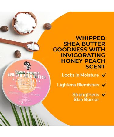 RA COSMETICS Whipped Shea Butter Honey Peach - 100% Pure and Natural African Shea Butter - Ultimate Handcrafted Moisturizer with Essential Vitamins for Radiant Skin and Luscious Hair - 12oz Jar Honey Peach 12 Ounce (Pack of  - Buy Online on GoSupps.com