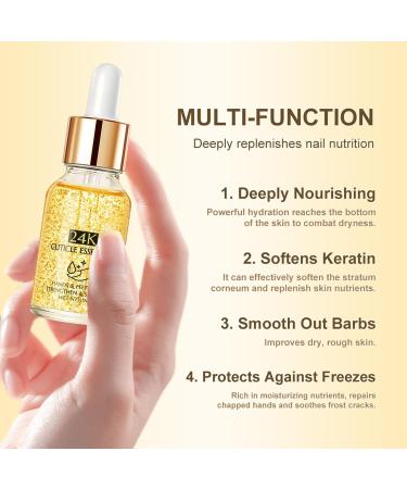 24K Gold Leaf Cuticle Oil Moisturizing Oil for Repaired Dry Damaged Cuticles Vegan Hydrating Nourishing Nail Care Nail Strengthening Oil - Buy Online on GoSupps.com