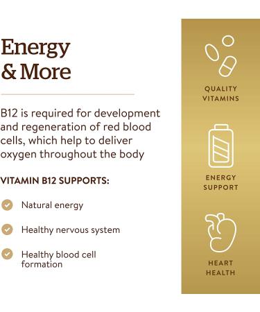 Solgar Vitamin B12 500 mcg - 100 Tablets | Boost Energy & Support Nerve Health - Buy Online on GoSupps.com