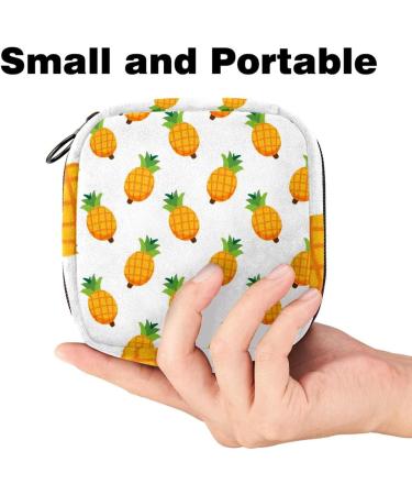 Shop Stylish Menstruation Pad Bag with Zipper - Pineapple Pattern Collection for Women & Girls | Tampons & Napkin Storage - Buy Online on GoSupps.com