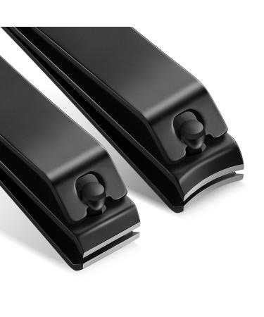 FVION 2 pieces nail clip set sharp curved and straight nail clipper for fingernails and toenails premium nail zwick stainless steel nail clipper nail clipper (black) - Buy Online on GoSupps.com