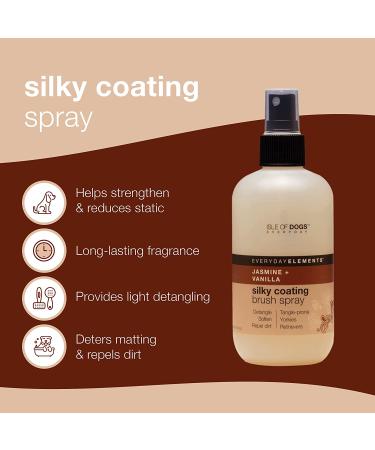 Isle of Dogs Silky Coating Brush Spray - Jasmine Vanilla, 8.4 Oz - USA Made, Daily Use Detangler for Soft, Smooth Coat - Dogs Grooming Essentials - Buy Online on GoSupps.com