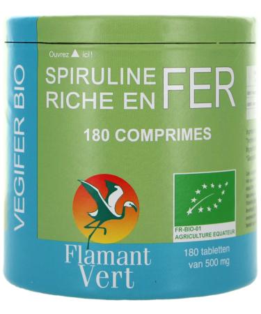 Flamant Vert Vegifer 500 mg Organic 180 Tablets