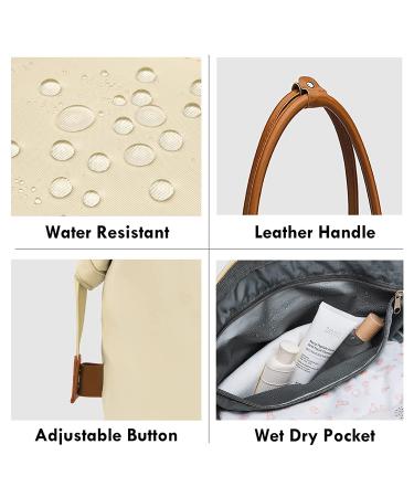 Printed Diaper Bag Tote for Mom - Extra Large Capacity Hospital & Travel Bag in White - Buy Online on GoSupps.com