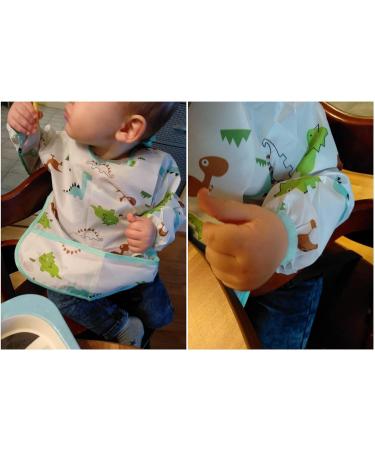 QinGuang 5pcs Long Sleeve Baby Bibs | Waterproof Feeding Apron for 6-36 Months - Buy Online on GoSupps.com