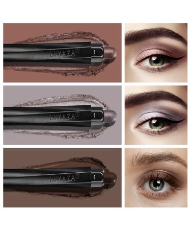 LUXAZA 3PCS Eyeshadow Stick Set - Matte & Shimmer Cream Eye shadow Pencil Crayon for Brightening, Waterproof & Long Lasting Formula - A5-Smoky Star - Buy Online on GoSupps.com