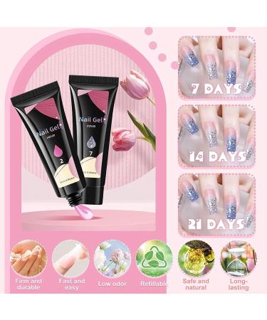 8 Colors Poly Nails Extension Gel | Clear White Pink Poly Nail Gel | Poly Nail Gel Kit Builder | Nail Extension Gel Kit | Multi-Color Set | French Manicure Set - Buy Online on GoSupps.com