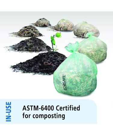 STOUT Envision E3039E11 EcoSafe-6400 Compostable Bags, 30x39, 30 gal, 1.10 mil, Green (Pack of 48) - Buy Online on GoSupps.com