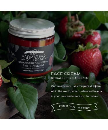 Farmstead Apothecary Anti-Aging Face Cream 4 oz - Natural with Jojoba Oil (Strawberry Gardenia) - Buy Online on GoSupps.com
