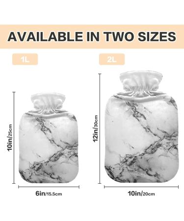 Buy 2L White Marble Hot Water Bottle with Cover | Pain Relief & Winter Hand Feet Warmer - Fast International Shipping - Buy Online on GoSupps.com