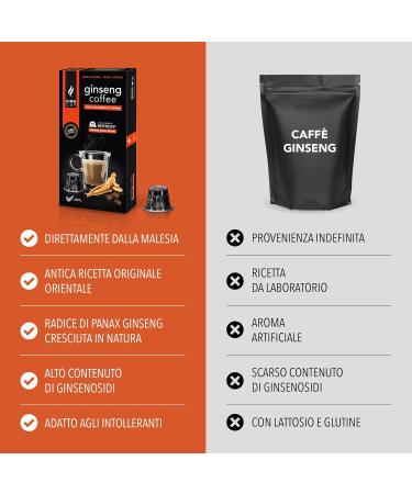 King Cup - 10 Packs of 10 Cane Sugar Ginseng Capsules 100 Capsules 100% Compatible with the Ginseng Flavored Drink Nespresso System Gluten Free and Lactose Free - Buy Online on GoSupps.com