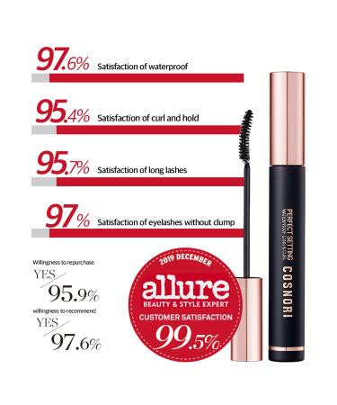 COSNORI Perfect Setting Waterproof Mascara - Long & Curl, 0.24 fl.oz. Black Fiber Mascara - Buy Online on GoSupps.com