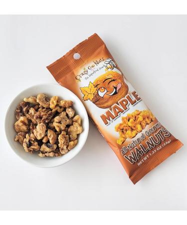 Crazy Go Nuts Maple Glazed Walnuts - Healthy Vegan Snack Low Carb Gluten Free Non-GMO 6-Pack Superfood with Omega 3 & Antioxidants - Buy Online on GoSupps.com