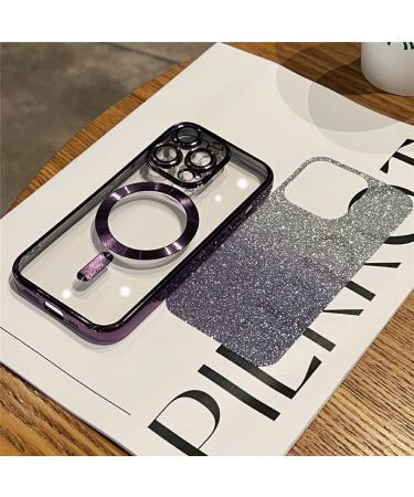 EnteLE Plating Gradient Glitter Clear Magnetic Wireless Charge Soft Phone Case For iPhone 15 14 Pro Max 13 12 11 Silicone Cover green For iPhone 13 green For iPhone 13 - Buy Online on GoSupps.com