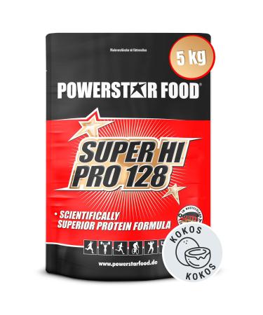 Powerstar Super Hi Pro 128 |Multi-component protein powder Coconut 5kg |Highly possible biological value |Protein powder with 79% protein i.tr.|Protein shake for muscle building & weight loss coconut 5 kg (1-pack)
