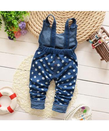 KIDSCOOL SPACE Baby Denim Overalls | 3D Cartoon Knitted Jean Dungarees | Blue, 18-24 Months - Buy Online on GoSupps.com