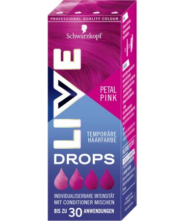 LIVE Schwarzkopf Live Color Drops Petal Pink (30 ml) dosable color drops for a personalized look dye to mix with conditioner temporary color lasts up to 12 washes