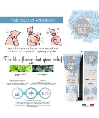 Dulc Natural Arnica Gel Cream Extra Strong 2.53 Fl Oz - Organic Arnica Montana Extracts for Joint & Muscle Relief - Made in Italy - Buy Online on GoSupps.com