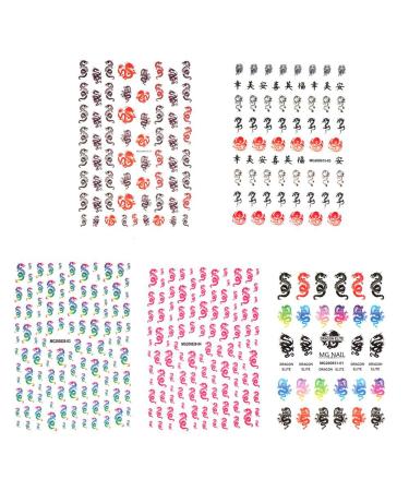 Water Slides Manicure Decor DIY Nail Art Decoration Flower Butterfly-shape Stickers Nail Decal Stickers Drangon Design Patterns 3D Nail Art Sticker