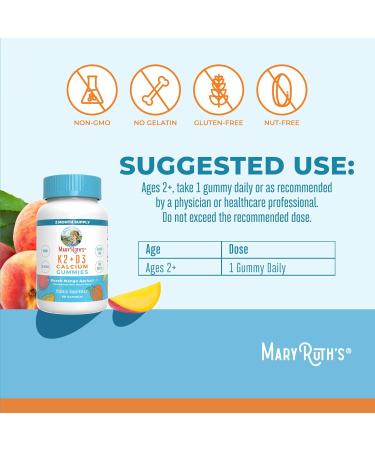 MaryRuth Organics Joint Health Liquid Drops & Vitamin K2+D3 Gummies (Peach Mango and Apricot) | Label Project Verified | Vitamins for Calcium Joints and Bone Support | Vegan Non-GMO Gluten Free - Buy Online on GoSupps.com