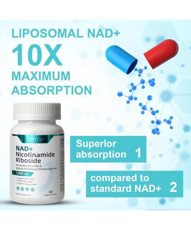 NAD+Supplement - 500 mg Nicotinamide Nucleoside with Trans-Resveratrol - Boosts NAD+ Levels Supports Cellular Energy and enhances Anti-Aging Capabilities Vitality and lifespan - 60 Capsules 1 Bottle - Buy Online on GoSupps.com