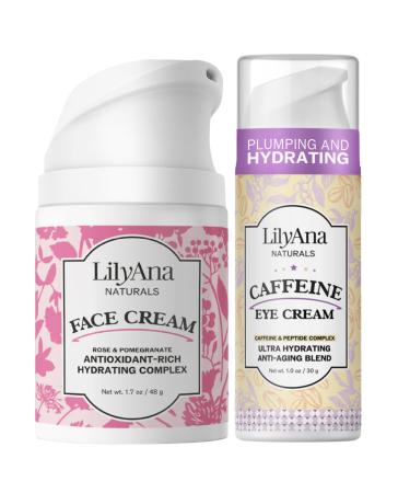 LilyAna Naturals Face Cream 1.7oz and Caffeine Eye Cream 1oz Bundle