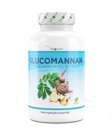Vit4Ever - Losing weight with glucomannan from the Konjak root 180 capsules 4200 mg per daily portion high -dose laboratory tests quality vegan