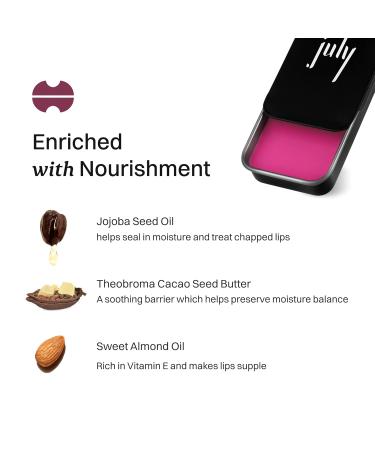 July Beetroot Heart Lip Balm - 24hr Moisturization Hydrate & Lighten SPF 15 Jojoba & Almond Oil Soft Plump Lips for Men & Women - 10gm - Buy Online on GoSupps.com