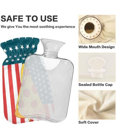 USA Flag Naanle Hot Water Bottle with Cover | 1L Heat Therapy for Pain Relief - Perfect for Bed Hand & Foot Relief - Buy Online on GoSupps.com